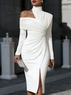 Elegant One-Shoulder Midi Dress