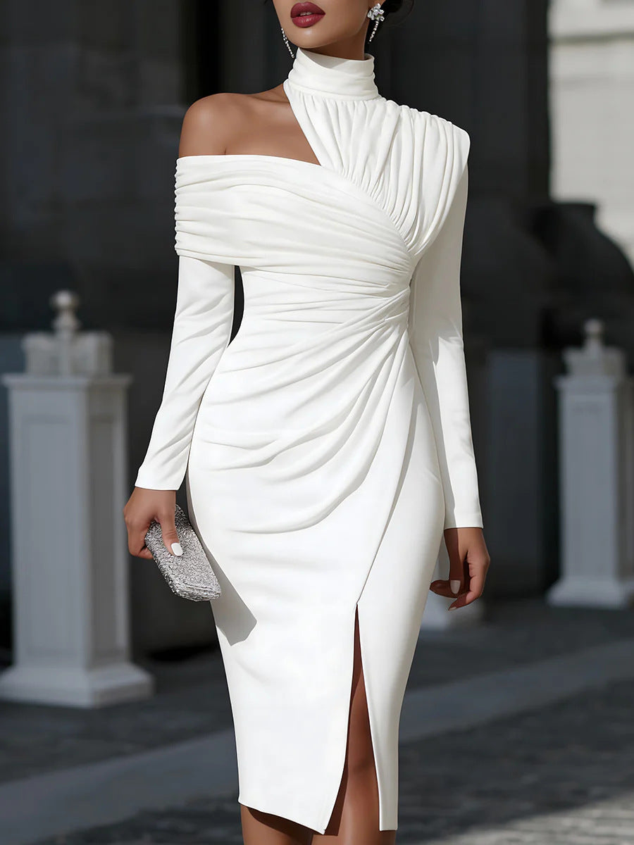 Elegant One-Shoulder Midi Dress