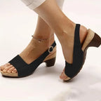 Women's Comfy Elegant Low Chunky Heel Shoes